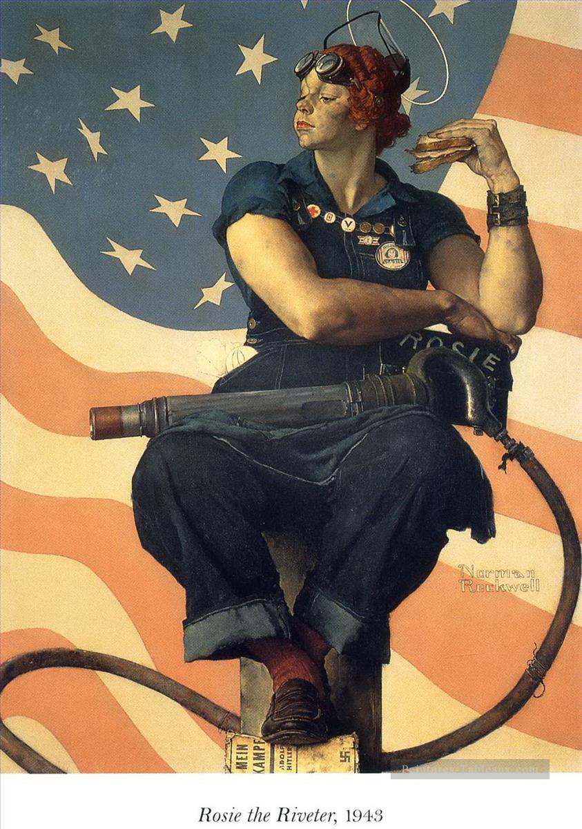 ロージー・ザ・リベッター 1943年 ノーマン・ロックウェル油絵